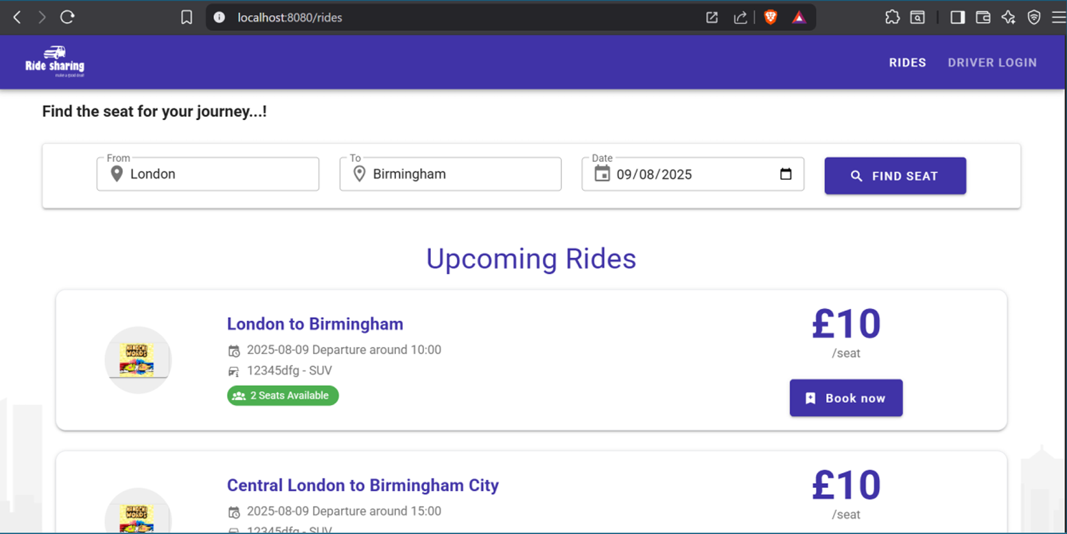 Ride Sharing App